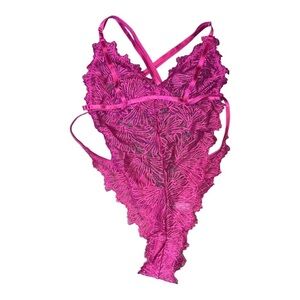 NWT OH LA LA CHERI Brianna Open Gusset Teddy Sz L/XL